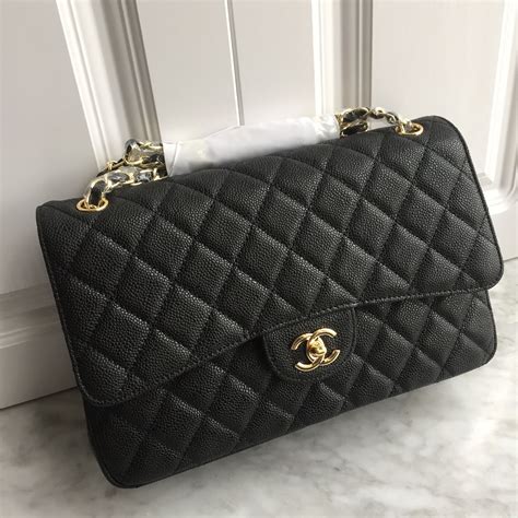 chanel bag gold and black|Black Chanel jumbo flap bag.